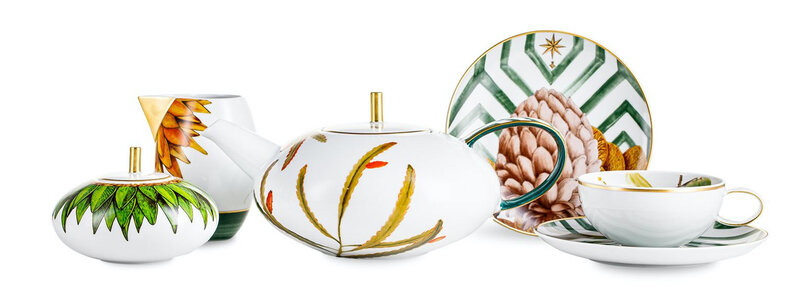Фарфоровый чайный сервиз на 6 персон Vista Alegre Амазония, 21 предмет (110310 руб.)