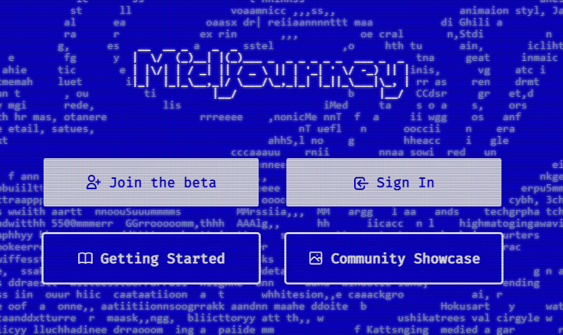 Главный экран оф.сайта нейросети Midjourney