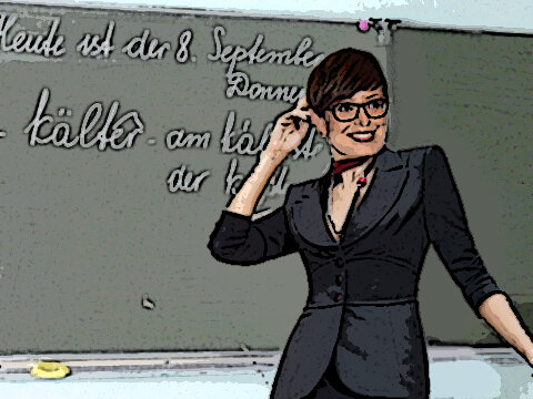 Учительница немецкого, какой я её запомнила. Иллюстрация