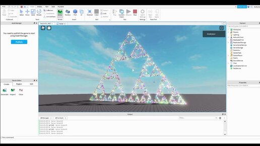 Фрактал Треугольник Серпинского в Roblox
