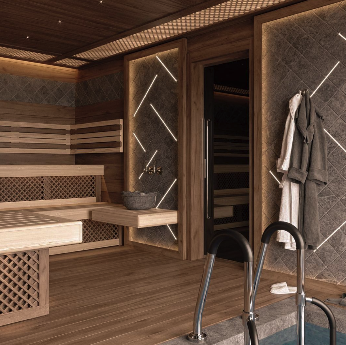 В этом году следует больше отдыхать, набираться сил и энергии🕊 
А где это можно сделать, как не в бане? 

Атмосфера парной расслабляет вытягивает всю негативную энергию, что скопилась у вас. Баня освобождает мысли и успокаивает нервы.

Представляем наш проект, отличительной чертой которого является использование каменных вставок (талькомагнезита). Камень отлично зарекомендовал себя на практике. Не скользит и выдерживает очень высокие температуры.

А где ваше место силы?😇
