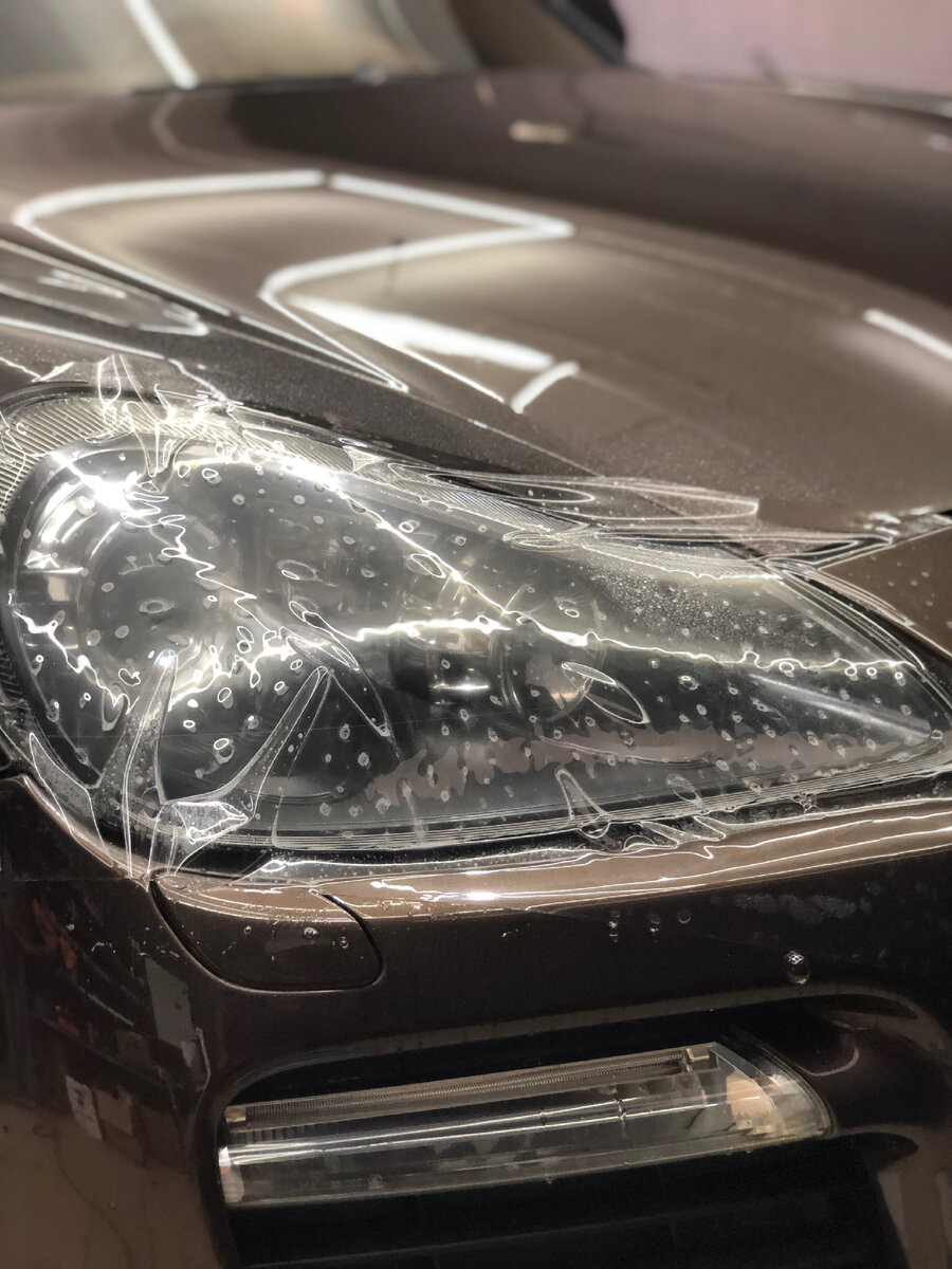 Защита фар на порш Каен 