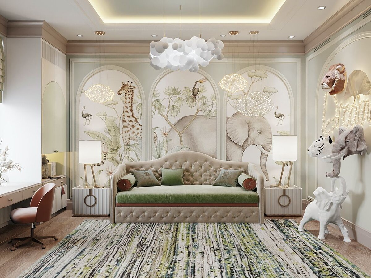 Фреска Animals в детской комнате