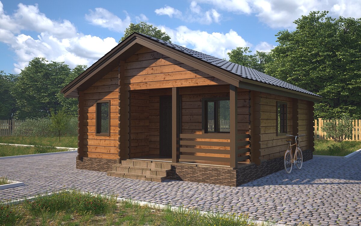 Каркасный дом из минибруса 6х8 м