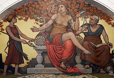 Фрагмент картины « Коррумпированное законодательство » Элиу Веддера (1896 г.)