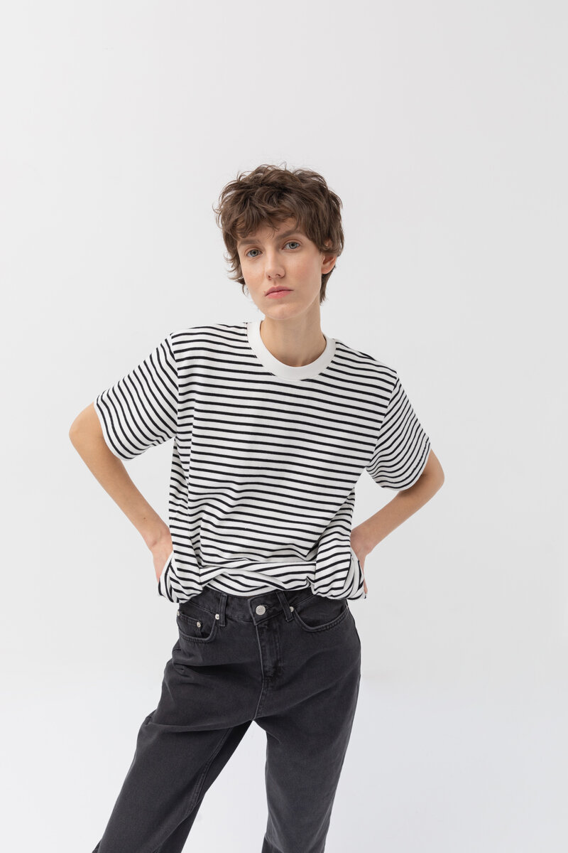 Футболка из хлопка в полоску Lime (2599 руб.)