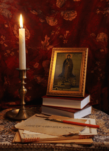 Икона Богородицы "Неугасимая свеча"( фото коллаж автора)