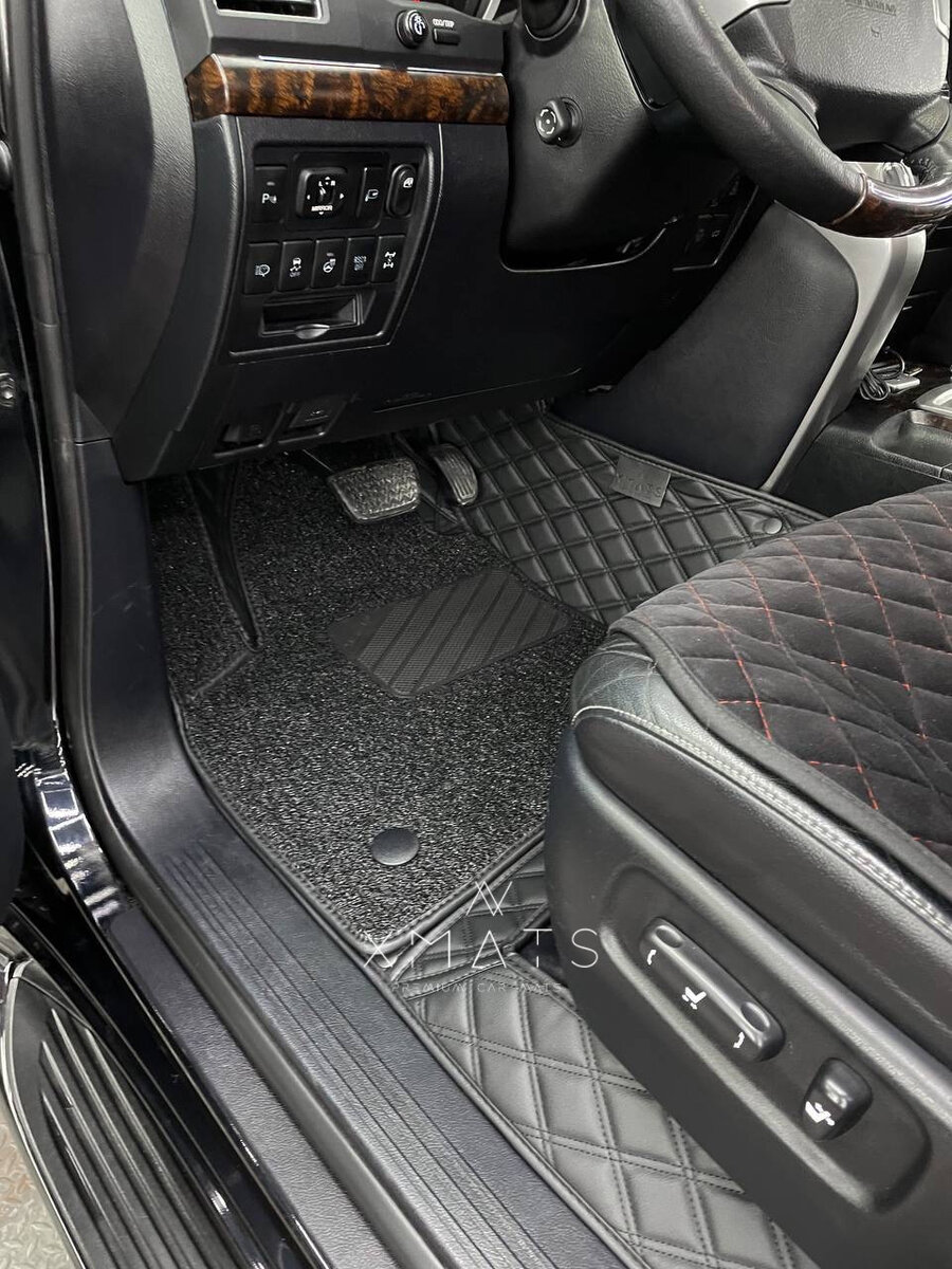 3D коврики из экокожи на Toyota Land Cruiser 200