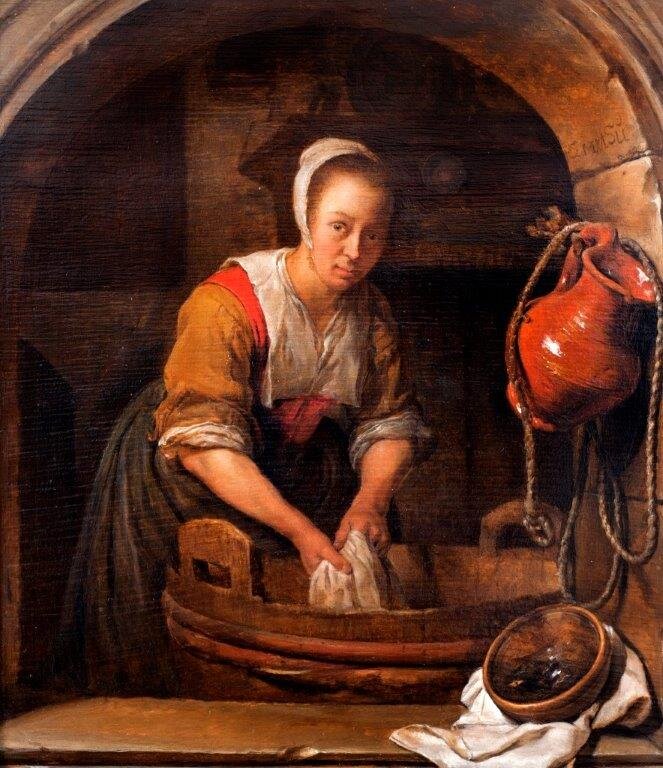 Габриель Метсю, «Прачка», 1660-е гг. Источник: Яндекс картинки