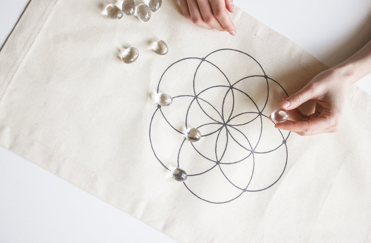 Коврик "Семя жизни" для выкладки минералов, создания кристаллической решетки