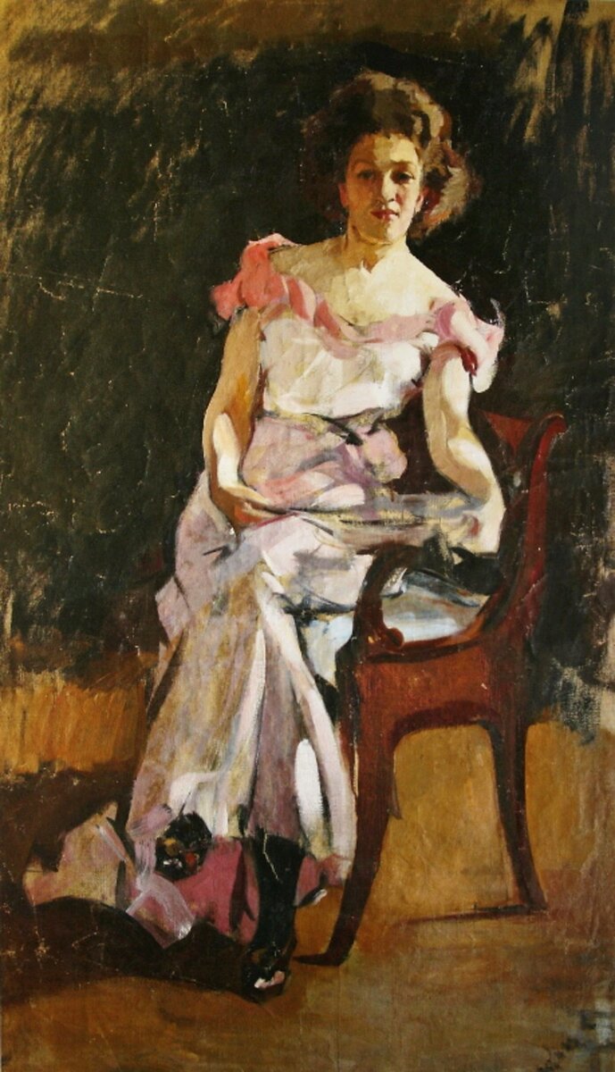Шемякин М.Ф., «Портрет женщины в розовом», 1907, холст, масло, частное собрание