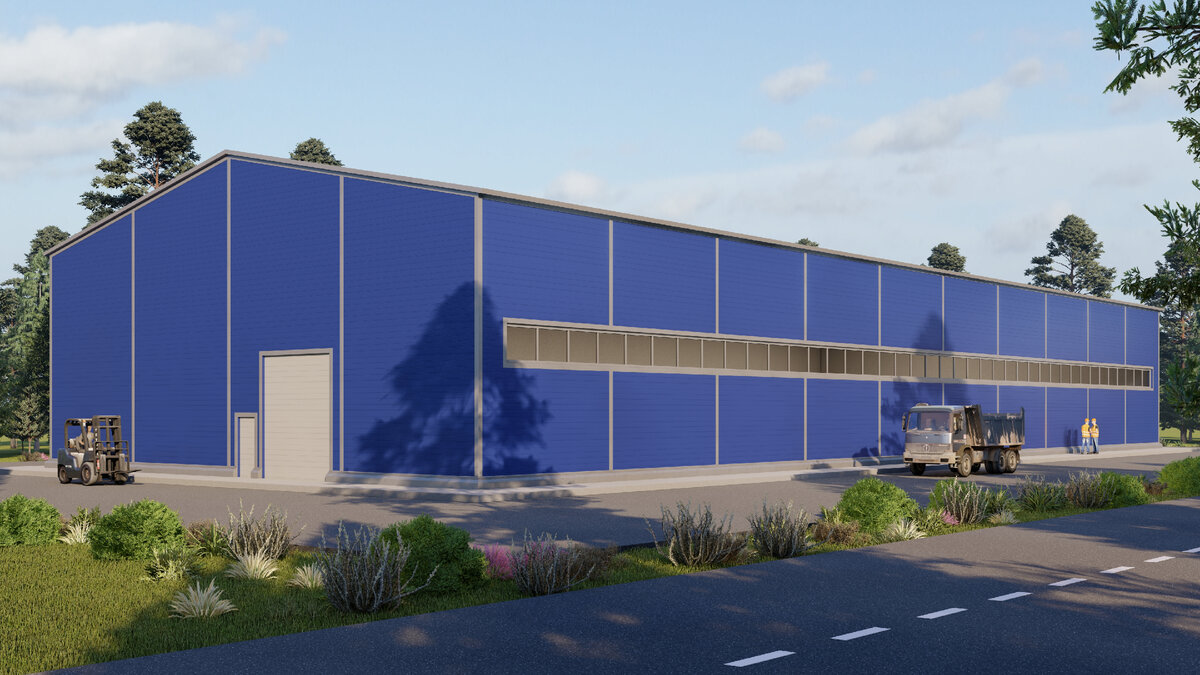 На фото - быстровозводимый склад из сэндвич-панелей пр-ва завода Штальберг