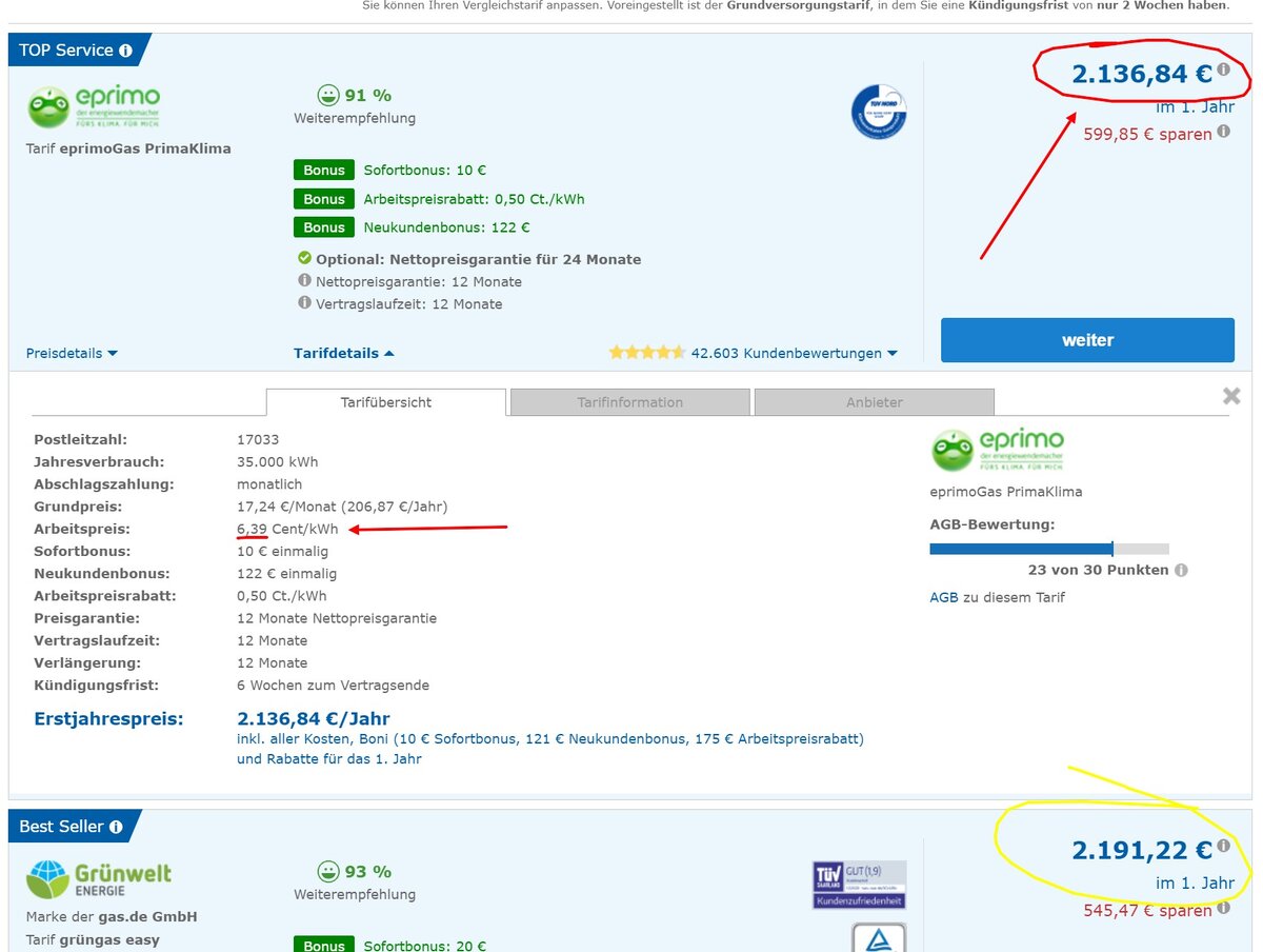 Желтым и красным цветом обвел два условно конкурентных предложения, в целом разницы нет.