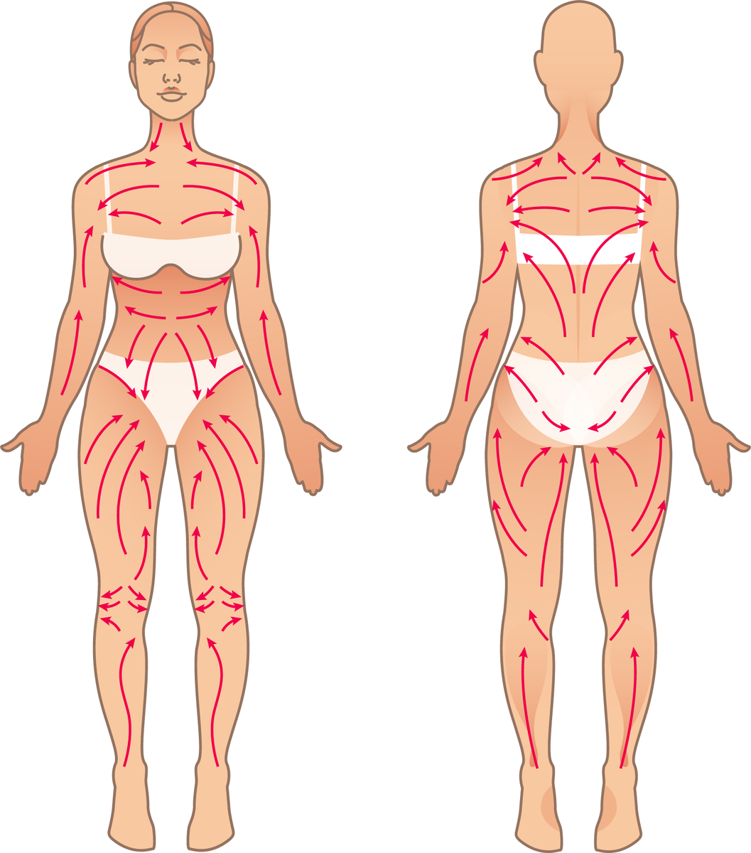 Лимфатический массаж тела схема