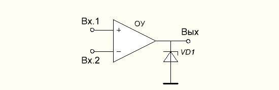 Компаратор на операционном усилителе схема