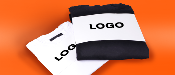 Шубер с логотипом для упаковки брендированных футболок и поло