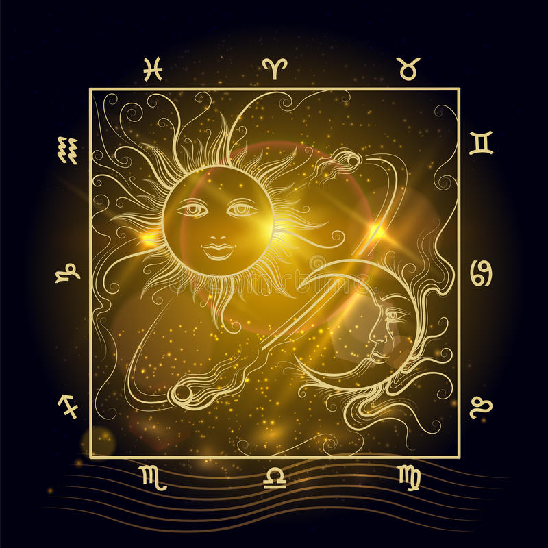 Новолуние джйотиш. Астрология солнце и Луна. Солнце в астрологии. Изображение солнца в астрологии. Символ солнца в астрологии.