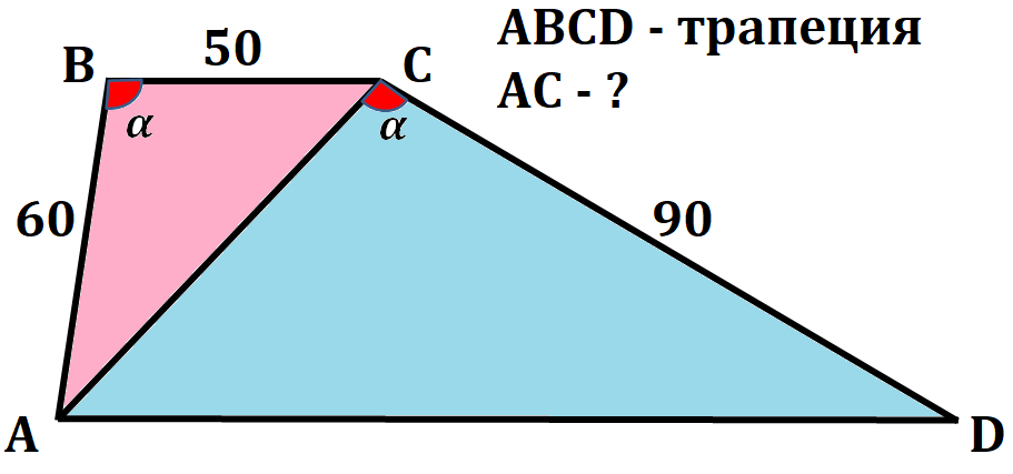 В трапеции abc