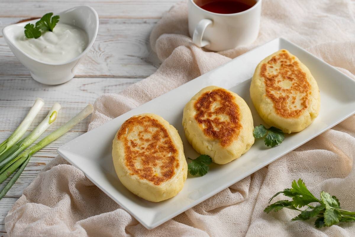 Ленивые пирожки с сыром и зеленью