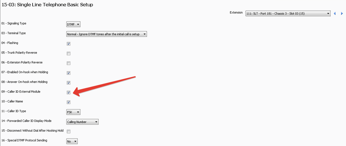 Включение АОН на аналоговой линии NEC SV9100