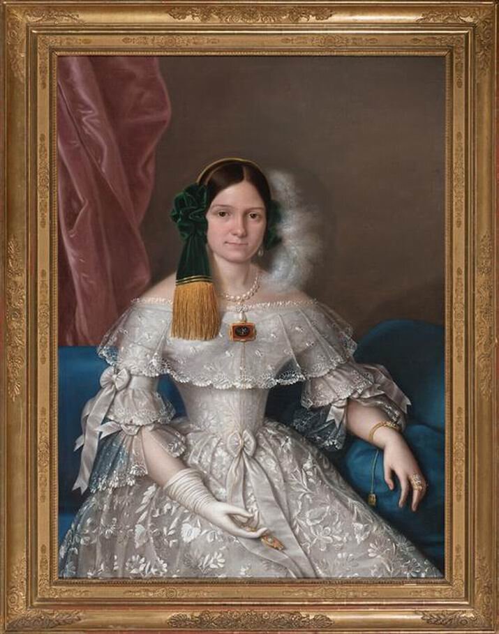 Retrato de una joven von Antonio MaríaEsquivel Suárez de Urbina Около 1840 года.
