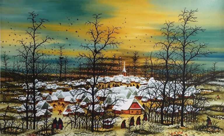 Иван Лакович Хорвата, "Деревня зимой", дата неизвестна, частная коллекция.