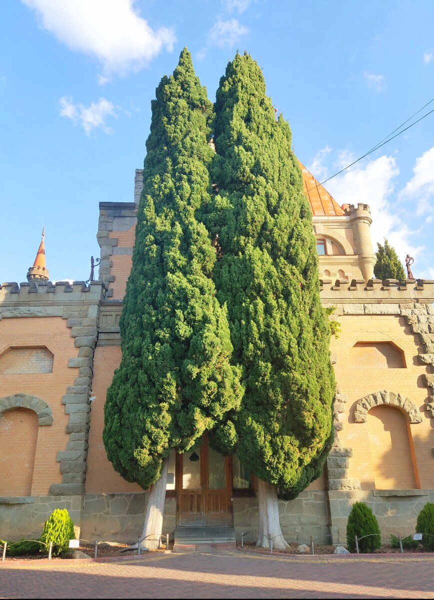 Место проведения дискотек. Перед старинным замком (он же главный корпус) санатория "Утес". Крым. Фото из личного архива. 