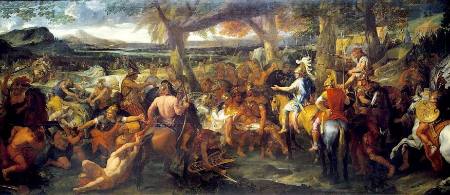 Александр и Порус в битве на реке Гидапс, автор Шарль Лебрен, 1673 г. Источник изображения: Wikimedia Commons