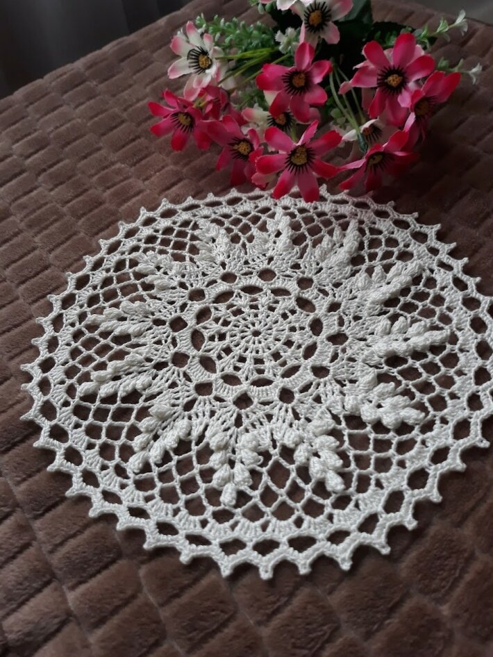 23 см.  Нить Lanoso, крючок 1.1 Салфетка без схемы, связана по МК  - Уютные штучки Gio