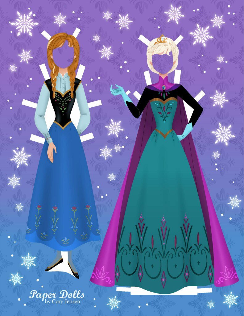 Paper Dolls Disney Анна Эльза