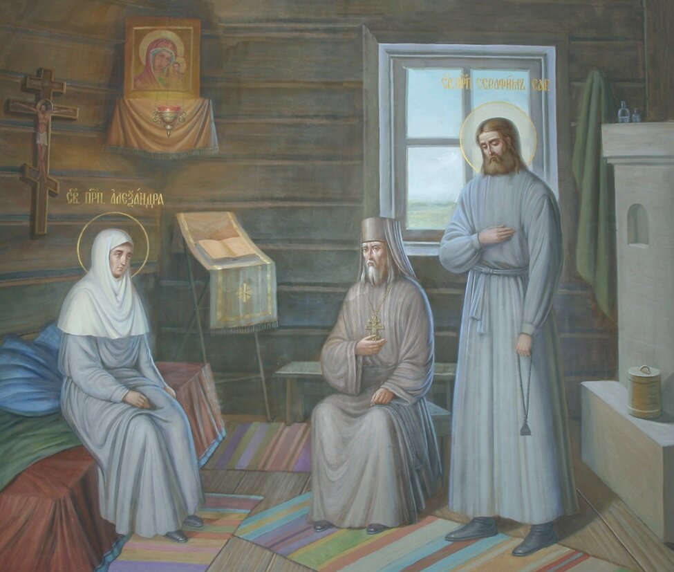 Преподобная Александра Дивеевская поручает дивеевскую обитель молодому иеродиакону Серафиму