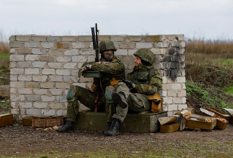     Подготовка мобилизованных военнослужащих российской армии на полигоне в ДНР.  REUTERS