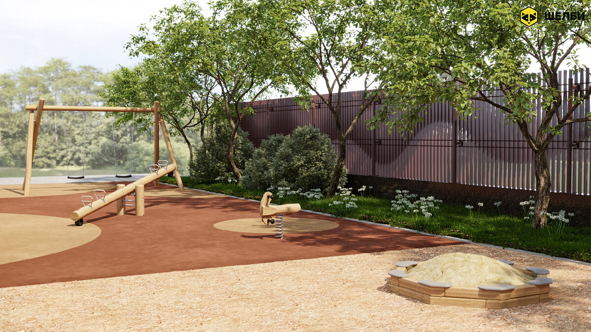 3d-визуализация проекта детской площадки Shelby