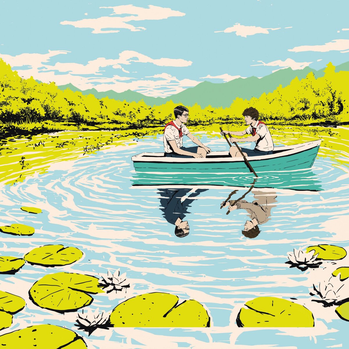 Фрагмент обложки книги «Лето в пионерском галстуке». Художник: Adams Carvalho