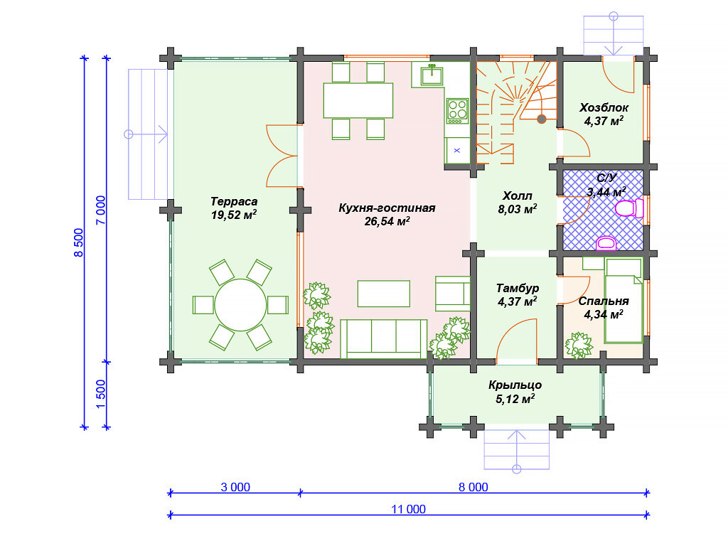 Проект двухэтажного дома 120 кв м | Arplans.ru - проекты домов | Дзен