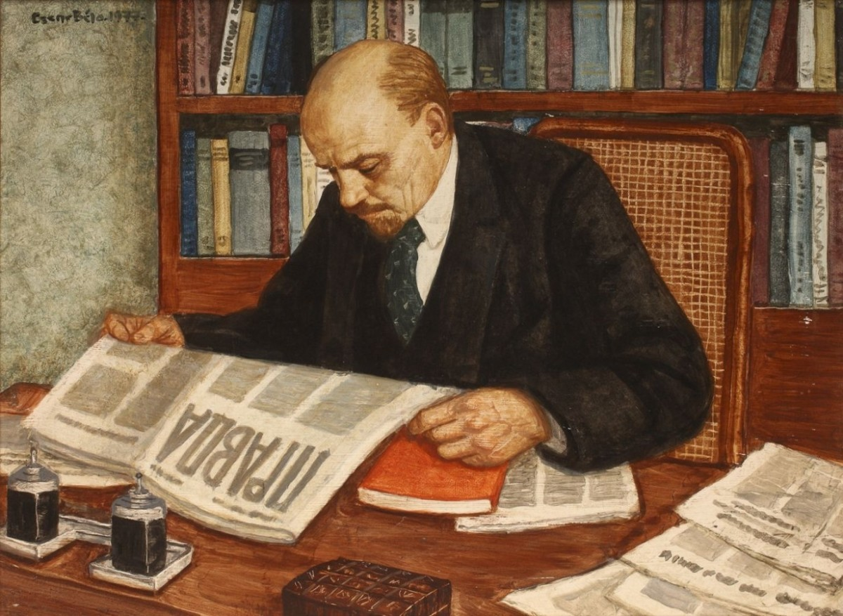 Том ленина читать. Ленин с газетой правда картина. Ленин за столом. Ленин с газетой. Ленин за письменным столом.