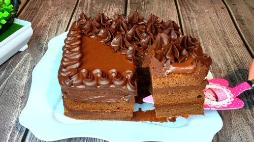 Торт «Шоколадный восторг» со взбитыми сливками | Рецепты в домашних условиях | Дзен