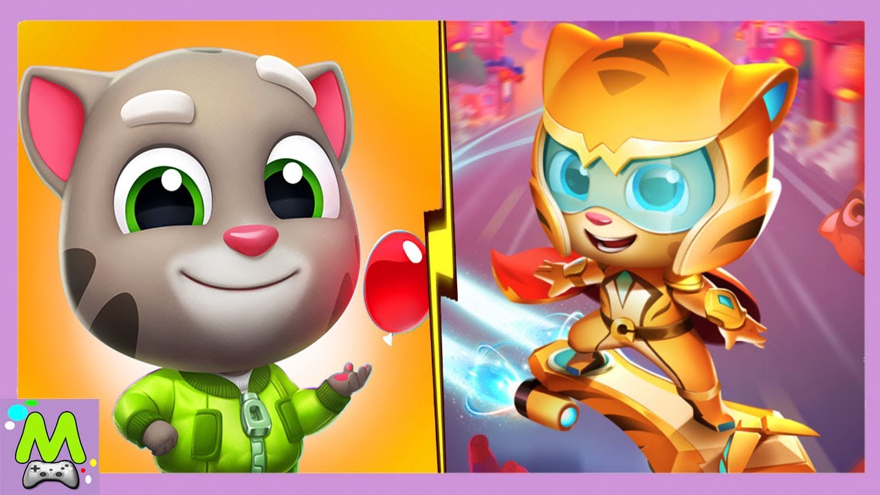 Talking Tom Hero Dash vs Talking Tom Splash Force.Тигр-Джинджер и Том с  Друзьями против Енотов | Матвейкин Канал | Дзен