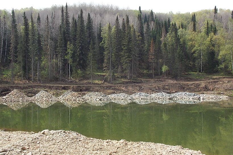 Участок золотодобычи в окрестностях Егорьевского 