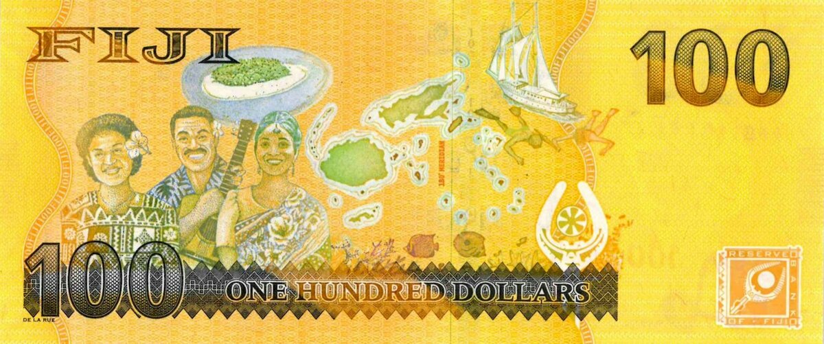 Фиджи 100 долларов 2012 (2022) Реверс