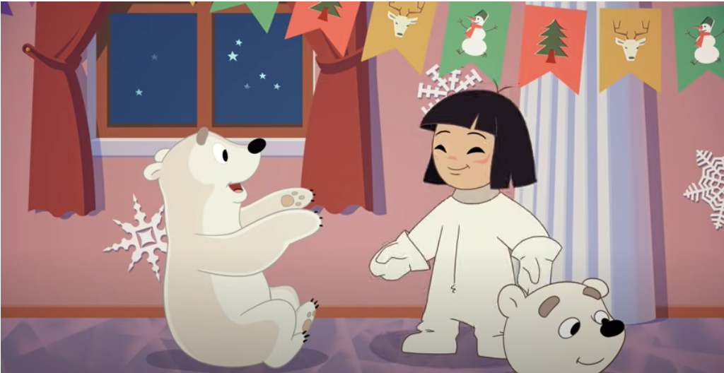 Умка на елке - встреча с другом