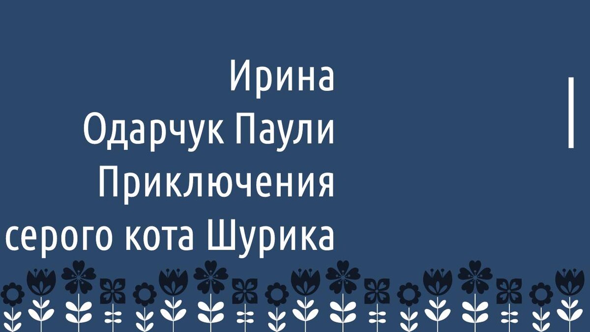 Ирина Одарчук Паули Приключения серого кота Шурика Сказка