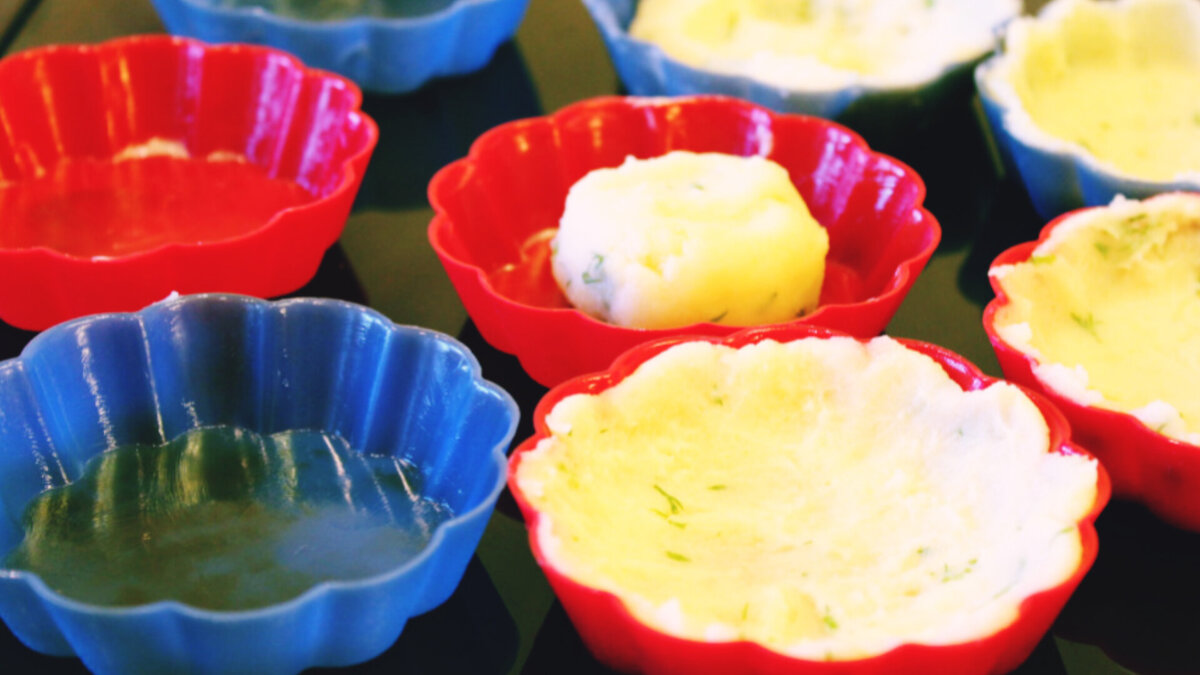 Пюре по селиконовым формам