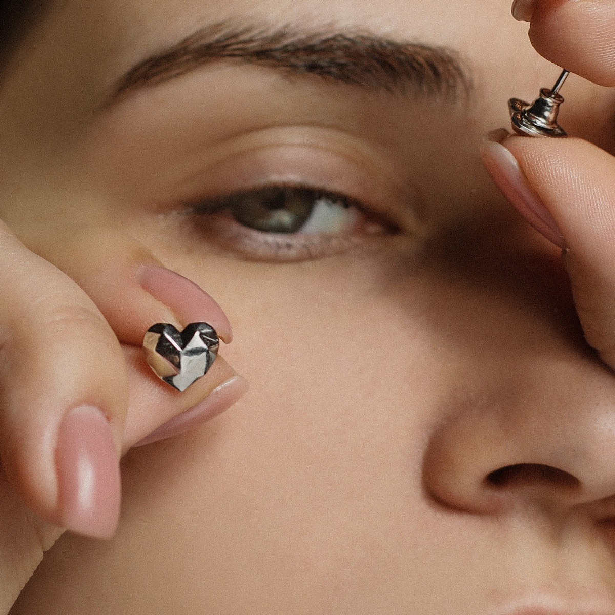 Серьги Сердечки из серебра 925 пробы