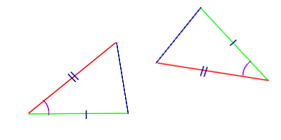 Нарисуйте два равных треугольника обозначьте их вершины отметьте на рисунке соответственно равные