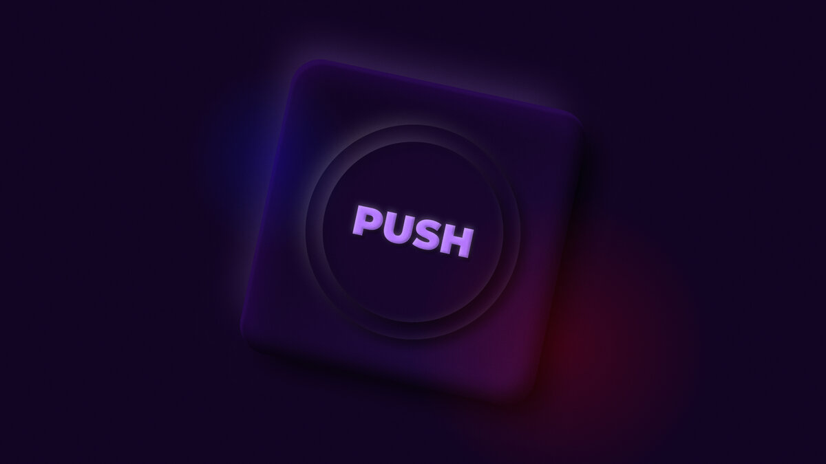 А это наша рабочая обложка Push. По ней нельзя понять что вообще за проект скрывается за картинкой. Хотя с дизайнерской точки зрения эта обложка более привлекательна для меня