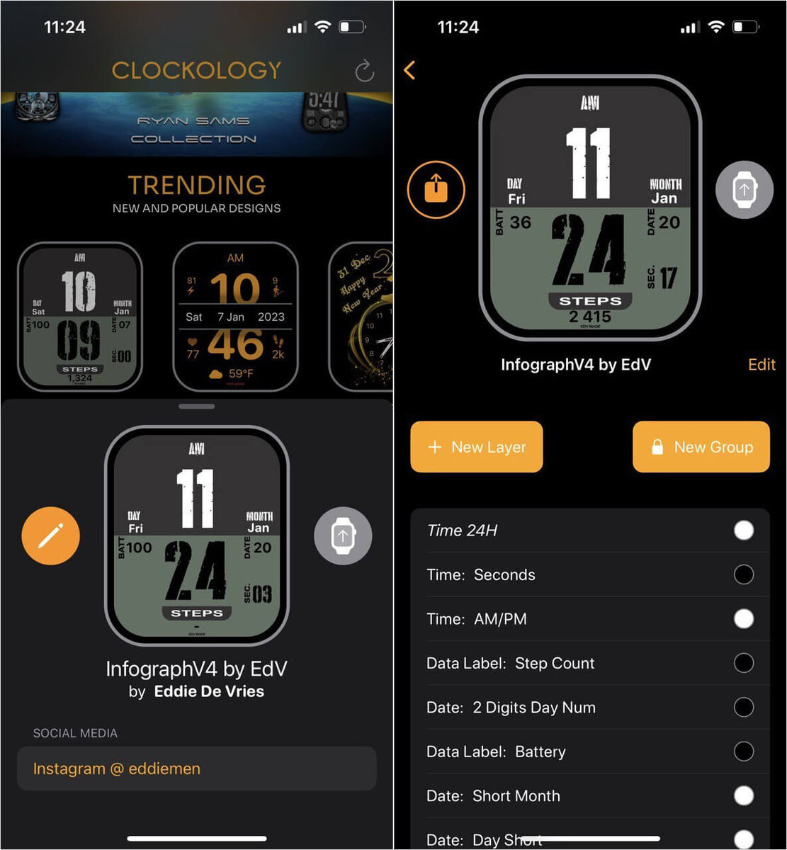    В Clockology доступны сотни циферблатов бесплатно