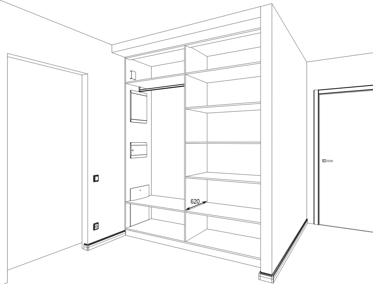 Проект шкафа купе в прихожую своими руками