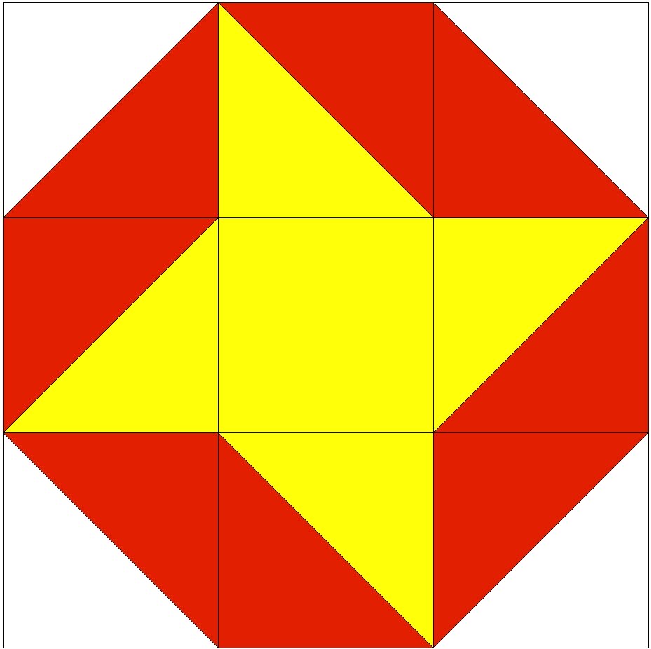 2 Лоскутный узор "звезда" 3х3 квадрата 3 цвета