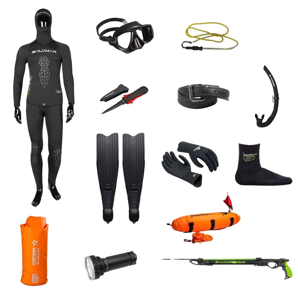 Обычное снаряжение для подводной охоты (фото из открытых источников).